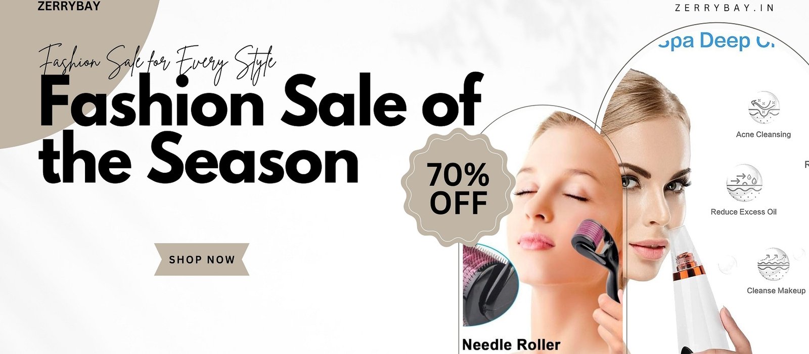 Black White Simple Fashion Sale Medium Banner (Landscape)